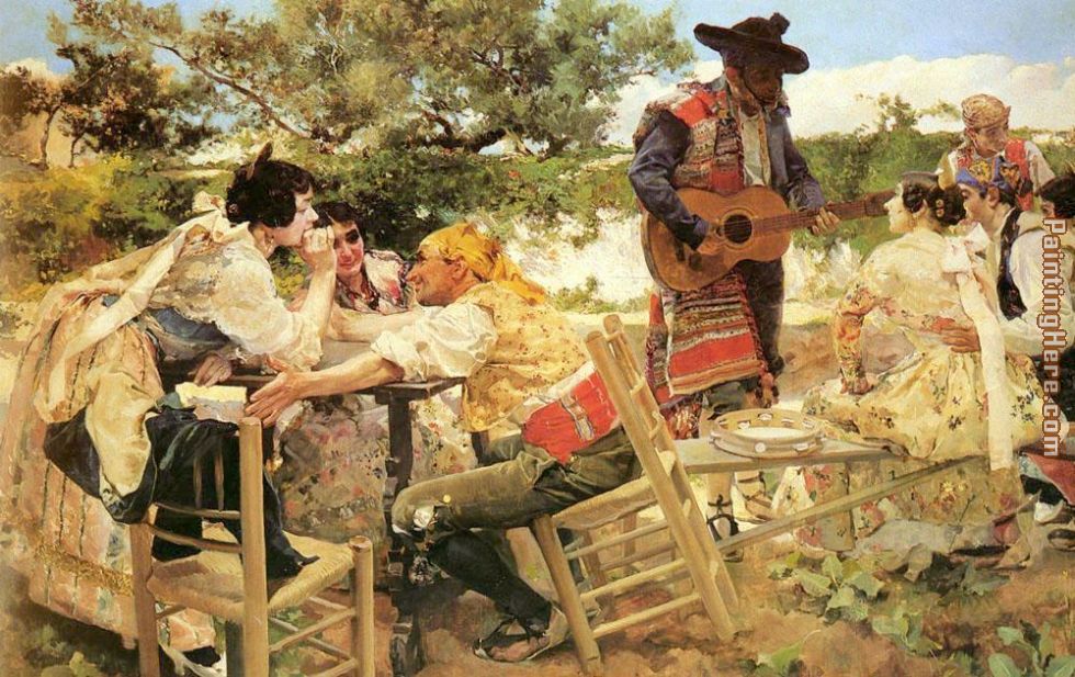 Valencian Scene painting - Joaquin Sorolla y Bastida Valencian Scene art painting